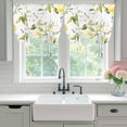 thumbnail image 5 of Summer Yellow Tie Up Curtain 63 Inches Long, Fruit Lemon Flowers Green Leaves Farm Plants Balloon Style Kitchen Window Curtain Over Sink, Small Window Rod Pocket Curtain 52"x63", 5 of 9