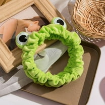 Jkapagzy Frog Hair Band Head Wrap Makeup Headband, Frog Eye Elastic Headband Cute Frog Headband For Face Washing Frog Head Wrap Green Funny Hair Band Elastic Turban Headbands Hair Hoop