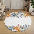 thumbnail image 3 of Round Area Rugs 6Ft, Thanksgiving Pumpkin Non-Slip Washable Circle Rugs Carpet, Fall Eucalyptus Leaves Vines Indoor Outdoor Rug Floor Mats Throw Runner for Bedroom Living Room Bathroom, 3 of 8