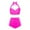 Hot Pink, variant on Hessimy High Waisted Bikini Set for Women Two Piece Tummy Control Vintage Swimsuit Retro Halter Bathing Suit with Bottom(Hot Pink,M)