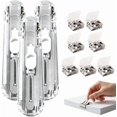 thumbnail image 1 of Portable Binder Clip Stapler with 150/250/300 Reusable Metal Clips, Handheld Push Clip Dispenser for Paper Clamps, No-Hole Mini Push Stapler for Desktop Document Binding (3 PCS), 1 of 6