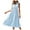 Blue, variant on Dress For Womens Summer Sleeveless Collar Striped V Neck Flowy Casual Midi Dress
