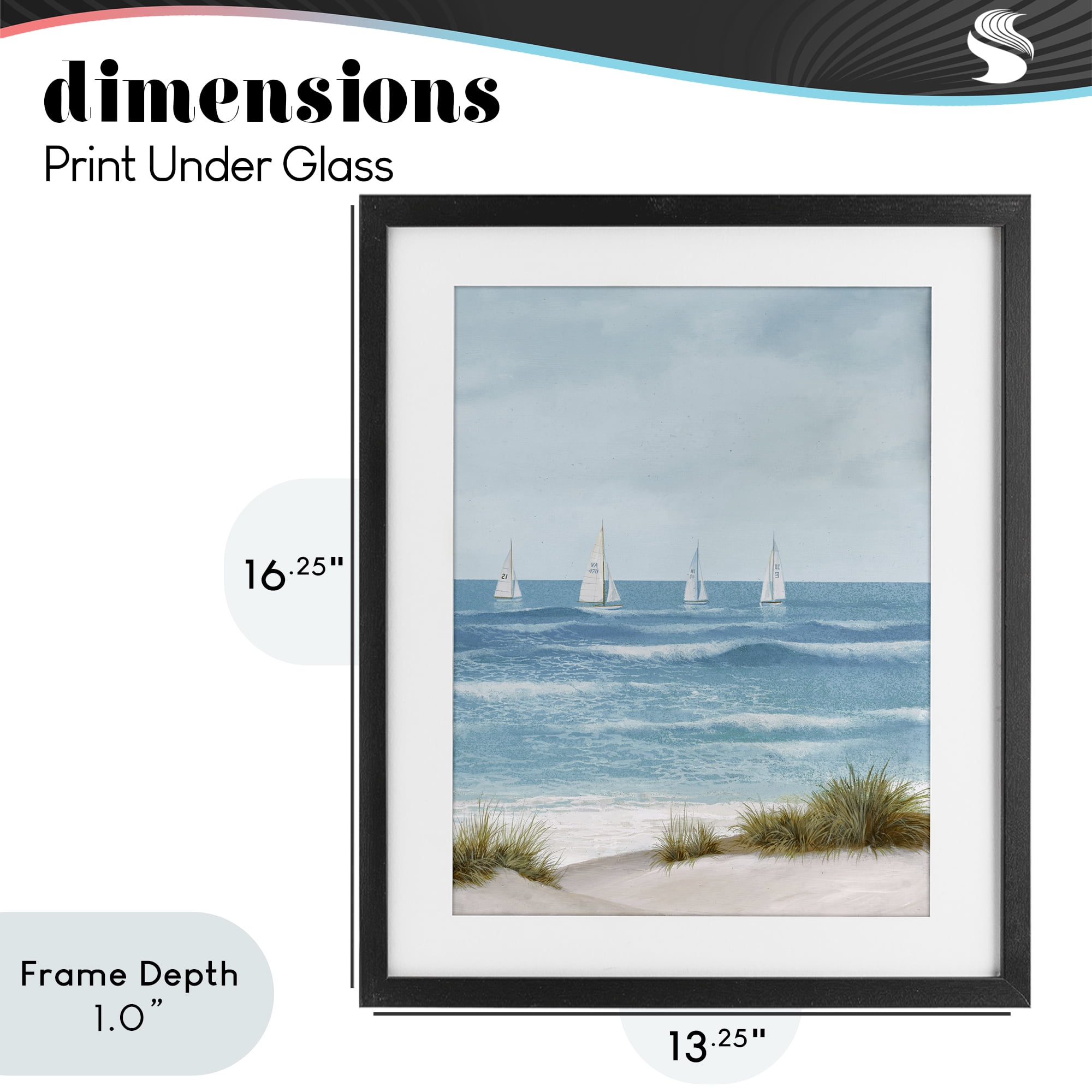 Stupell Industries Boats Sailing Away Black Framed Print Under Glass, design by Lorenzo Collective