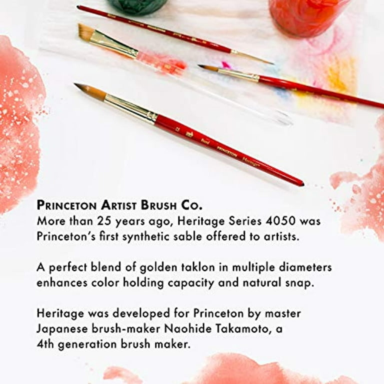 Princeton Brush Heritage Synthetic Sable Watercolor & Acrylic Brush, Round,  2