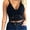Black, variant on Women Women V Neck Triangle Cup Lace Camisole Bralette Wireless Bra Brassiere