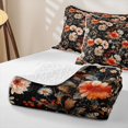 thumbnail image 4 of Erosebridal Vintage Orange Daisy Quilt Full for Women Girls, Boho Leaf Foliage Print Full Bedspread Sets, 3 Pieces, 4 of 7