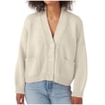 thumbnail image 1 of FAIWAD Women's Cardigan Sweater with Pockets Long Sleeve Button Down Open Front Lightweight Knit Sweater, 1 of 6