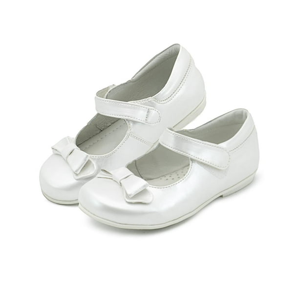 Balerina Coqueta Para Niña Con Moño Charol Blanco Velcro blanco 13