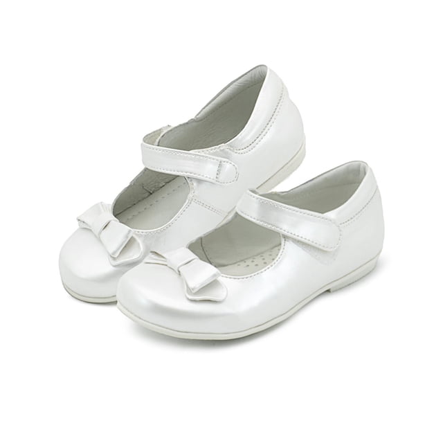 Balerina Coqueta Para Niña Con Moño Charol Blanco Velcro blanco 13.5