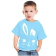 thumbnail image 2 of Lilgiuy Boys Girls Easter Shirts Kids Bunny T-Shirt Cute Rabbit Print Shirt Toddler Easter Graphic Tee for Beach Holiday Vacation Travel Birthday(Light Blue,5-6 Years), 2 of 5