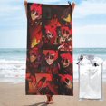 thumbnail image 1 of Toalla de playa Hazbin Hotel, suave, de secado rápido, resistente a la arena, para piscina, yoga, gimnasio, camping, toallas de baño ligeras, regalo para niños, niñas, niños y adultos, 27,5 x 55, 1 of 8