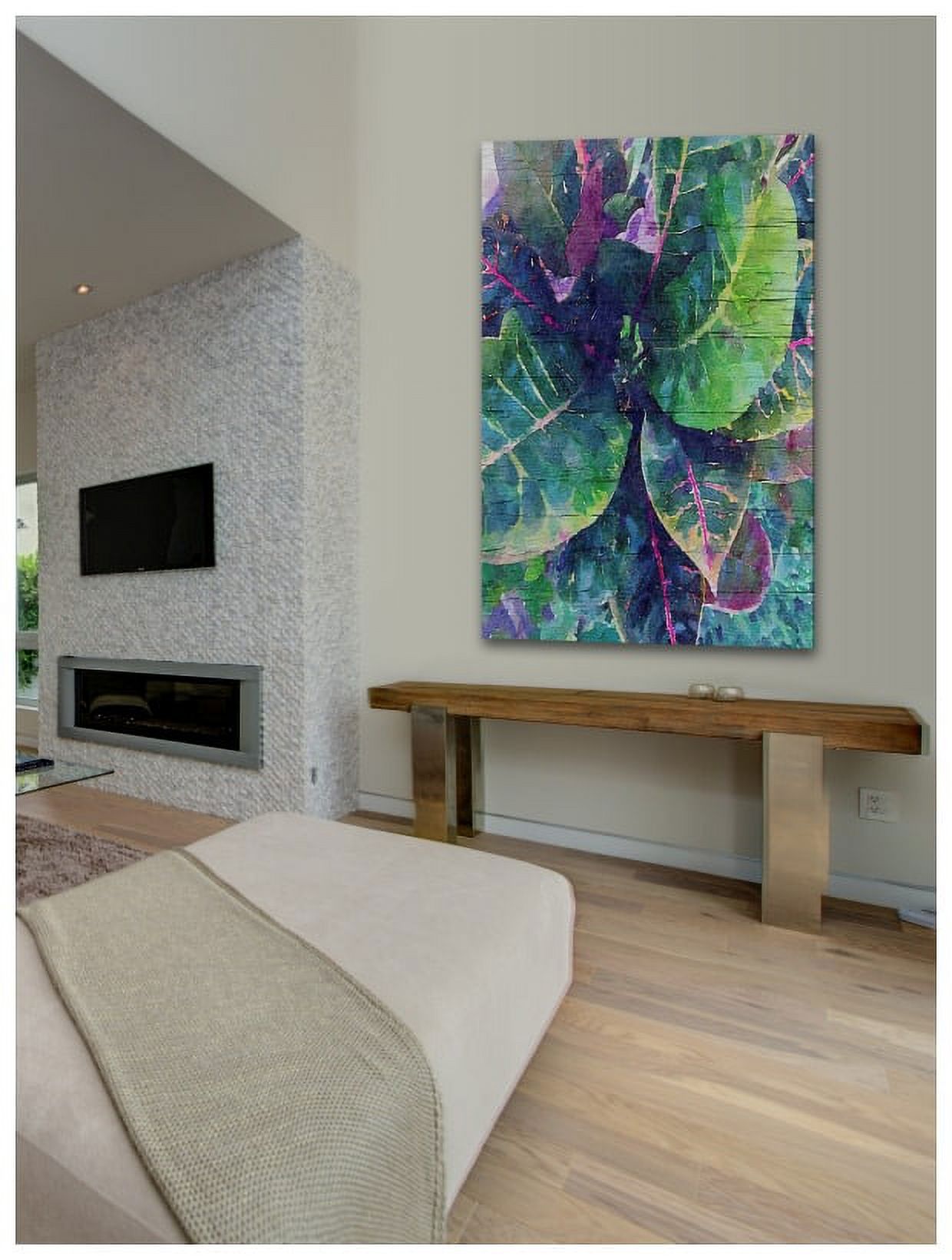 "Leaf Reflection 4" Painting Print on Wrapped Canvas