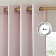 thumbnail image 6 of NICETOWN Blush Pink Curtains for Bedroom, Semi Sheer Thick Linen Drapes Light Filtering Privacy Protection Grommet Living Room Curtain Panels, 55"x90", 2 Panels, 6 of 8