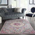 thumbnail image 4 of 5â€™ x 7â€™ Gray and Pink Medallion Area Rug, 4 of 6
