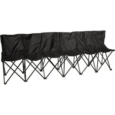 Trademark Innovations 6-Person Folding Sports Sideline Bench with Back