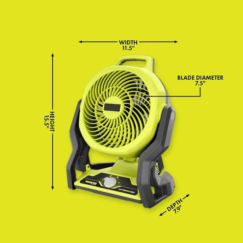 18V Cordless Hybrid WHISPER SERIES 7-1/2 in. Fan (Tool Only)