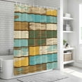 thumbnail image 5 of Brown Blue Vintage Shower Curtain Set - Long 72" x 84" Washable Bathtub Curtain with 12 Hooks, Retro Farmhouse Elegant Pastoral Waterproof Fabric Stall Shower Curtains for Bathroom/Bathtub Décor, 5 of 6