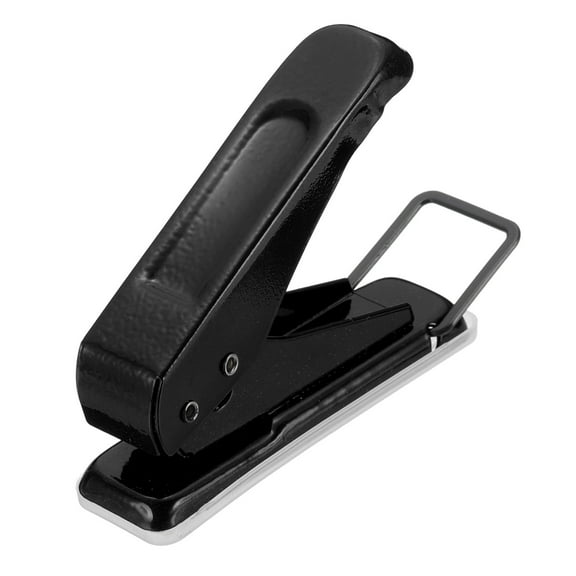 1/4" Single Hole Punch, Handheld Heavy Duty Hole Puncher Press Metal Paper Puncher for Tag DIY Craft Scrapbook Ticket, Black
