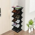 thumbnail image 5 of Honmine Wood Vertical Shoe Rack For Entryway,foldable Shoe Organizer Rack,narrow Shoe Rack For Small Spaces,free Standing Shoe Shelf For Closet Hallway Corner Living Room,installation-free, 5 of 6