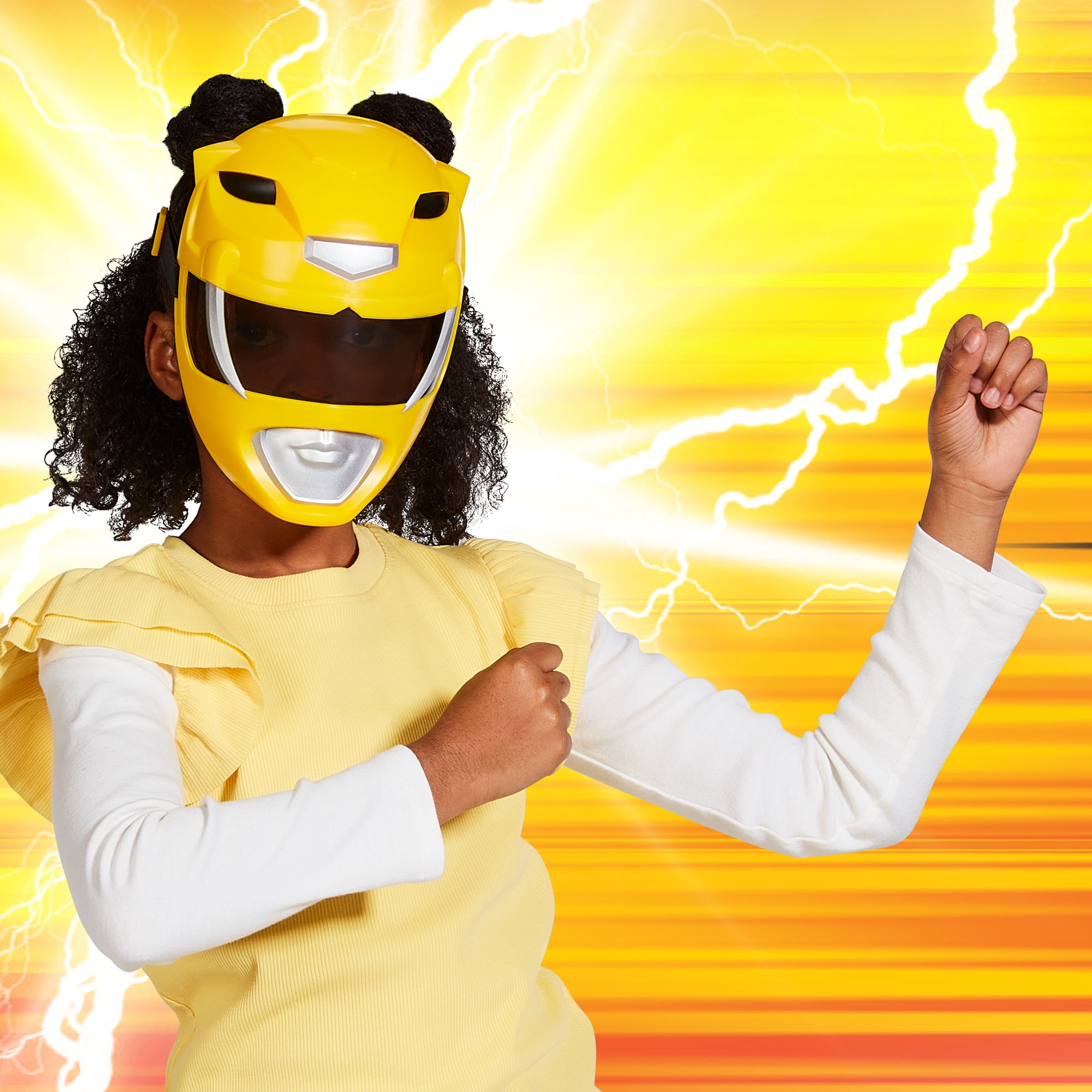 Mighty Morphin Power Rangers: Re-Ignition - Yellow Ranger Role Play Mask for Boys and Girls by Playmates Toys