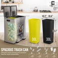 thumbnail image 3 of CAPHAUS Dual Trash Can with Double Lid, Trash and Recycle Bins Combo, Hands-free Stainless-Steel Garbage Can for Kitchen, with 2 Compartment, Hinged Lid, Odor Filters, Handles, 30L+30L, 2 x 8 Gallon, 3 of 9
