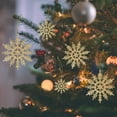thumbnail image 4 of 12PCS Glittery Snowflake Christmas Ornaments Hanging Snowflake Tree Decorations Winter Window Snowflake Ornaments (Gold, 3.9" In Dia), 4 of 6