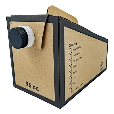 Disposable Coffee Dispenser, Insulated Hot/Cold Bulk Beverage Server Carafe, Box of Joe to Go 96 oz. - Pack of 5