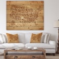 thumbnail image 4 of Design Art - Vintage United States Chalk Yellow Map, 4 of 5