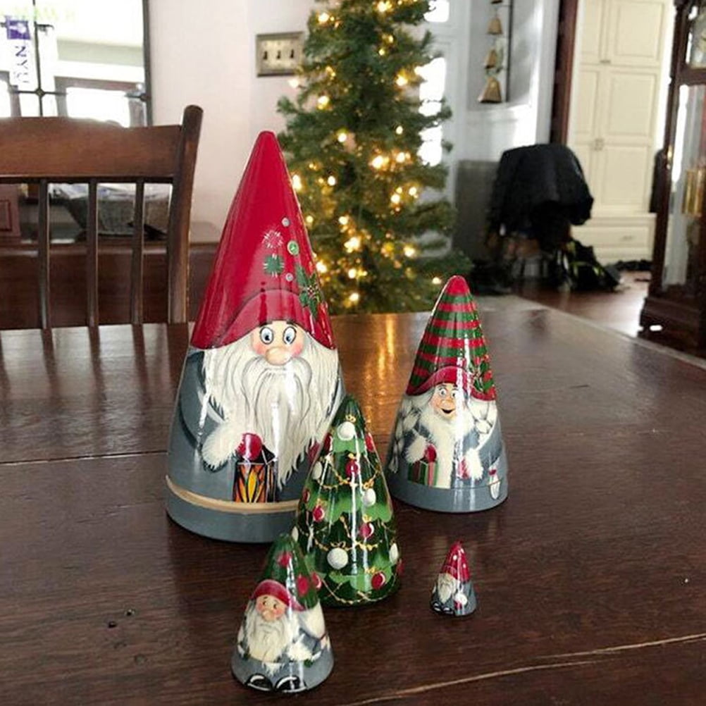Poupées Gigognes En Bois Sapin De Noël, Faites Main, Jouet Empilable Et Décoration Festive (lot De 4 Ou 6)