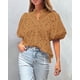 thumbnail image 5 of Remera PRETTYGARDEN Media Khaki con Escote en V y Encaje, 5 of 9