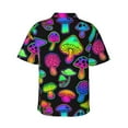 thumbnail image 4 of Xecao Bright Mushrooms print Hawaiian shirt - a stylish short-sleeve button-down for men, perfect for casual beach and tropical outings., 4 of 9
