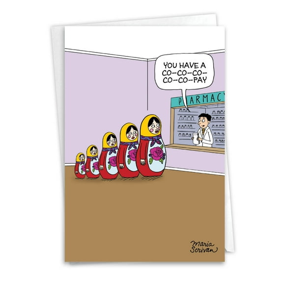 1 Funny Get Well Card with Envelope - Co-Pays C7277GWG