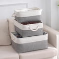thumbnail image 1 of 3 Piezas Cestas de Almacenamiento de Tela para Organizar, Caja Canastas Decorativas con Asas, Canastas Plegables para Ba&ntilde;o de Tela para Organizar Estantes, Ba&ntilde;o, Juguetes, Cl&amp, 1 of 6