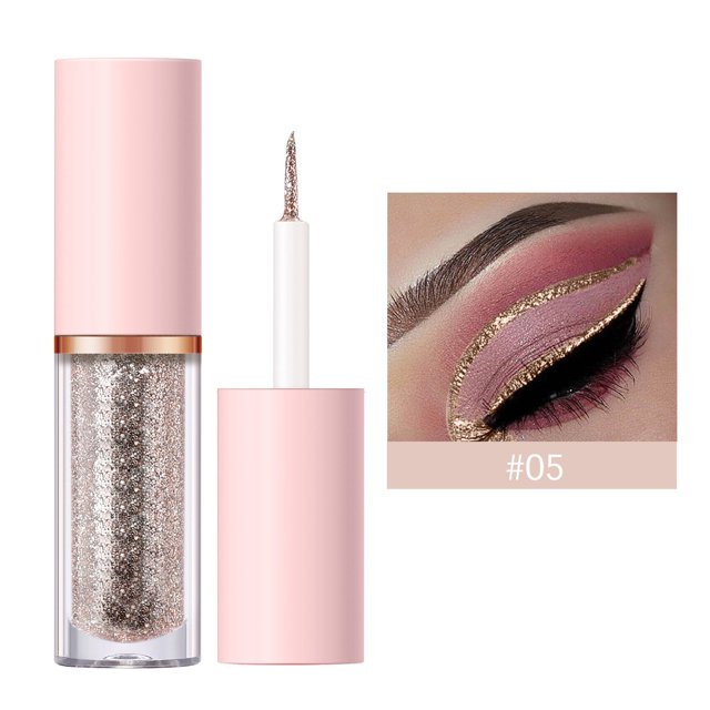 Delineador líquido brillante | Maquillaje de ojos azul brillante | Resistente al sudor y de larga duración | Punta de pincel suave y precisa | Efecto de luz perlada iluminadora | 2 ml | Para uso