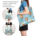 thumbnail image 4 of Stylish Foldable Shoulder Handbag Lightweight Durable Portable Fashion Bag Perfect for Shopping, Picnic, Party, Commuting & Travel Little Mermaids and Seashells, 4 of 6