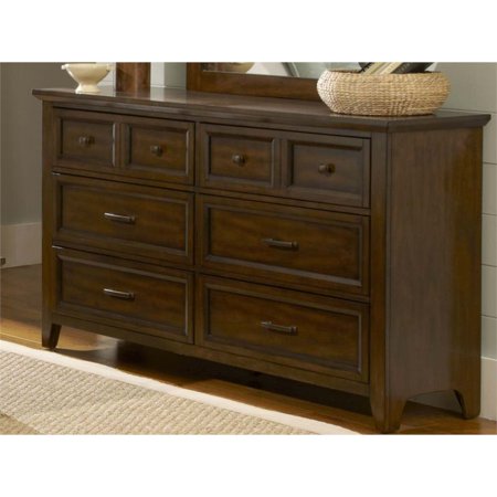 Liberty Furniture Laurel Creek 6 Drawer Dresser in Cinnamon