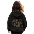 thumbnail image 6 of EANJE Love Like Jesus Hoodie Kids Long Sleeve Jesus Loves You Cute Sweatshirts Drawstring Pullover Trendy Girls Hoodies Kids 10-12 Years Black 11-12Y, 6 of 6
