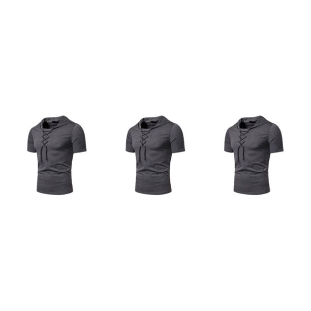 Sonducket Sudaderas Con Capucha De Manga Corta Lisas De Moda - Ligeras Y Transpirables Gris Oscuro M Type1 NO1