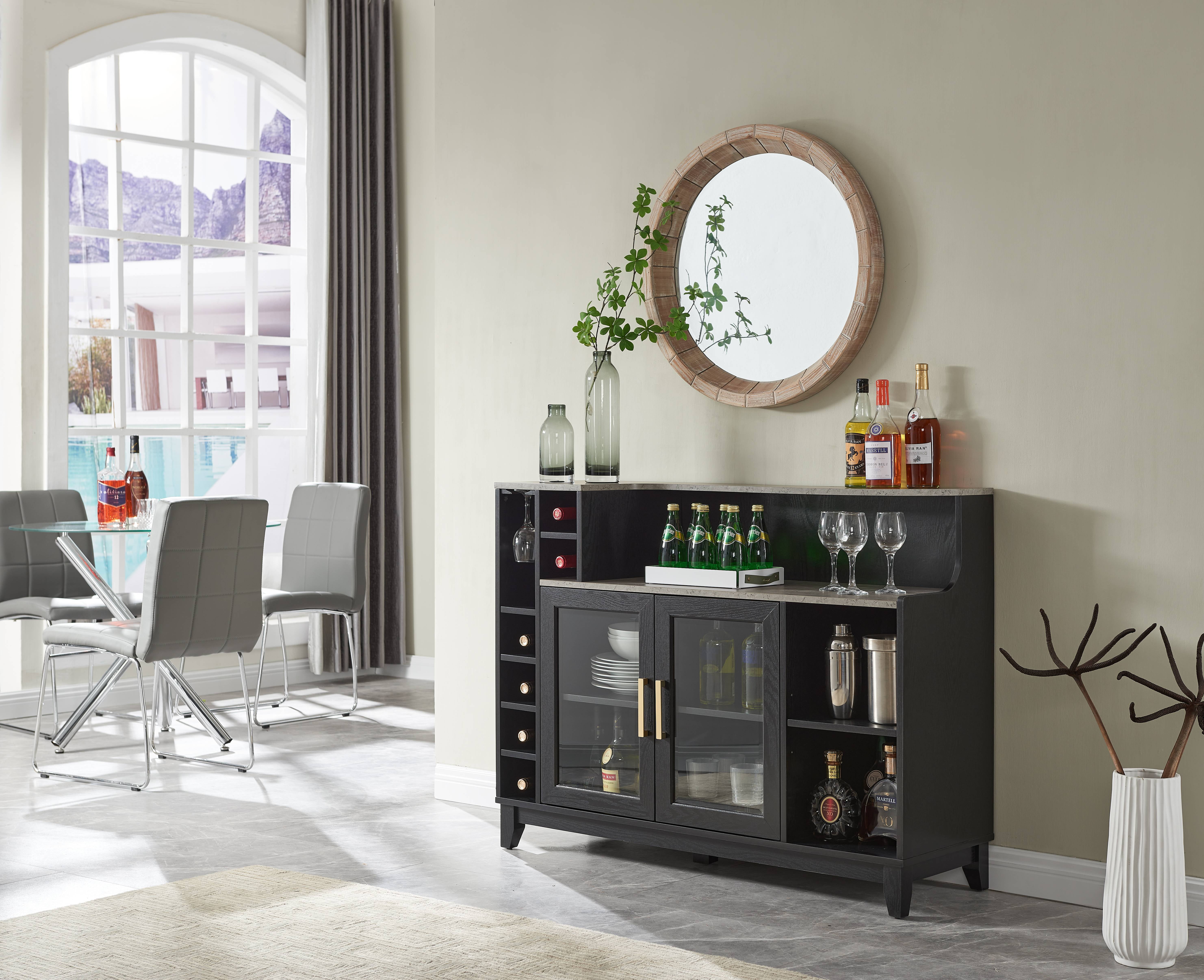 Gramercy Way Stylish Bar Console in Black