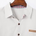 thumbnail image 5 of USNSM Mens Dress Shirts Short Sleeve Regular Fit Casual Button Down Shirt Inner Contrast Business Formal Pocket Shirt White S, 5 of 6
