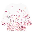 thumbnail image 5 of ATOGUTA Girls Valentines Shirt Kids Heart Printed Valentine's Festival Outfit 3/4 Sleeve VDAY Tops Size 3T-12, Pink, 5 of 5