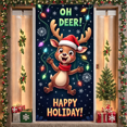 thumbnail image 5 of Festive Reindeer Christmas Banner Holiday Decoration Colorful Lights for Winter Celebration Indoor Decoration Kids Party, 5 of 9