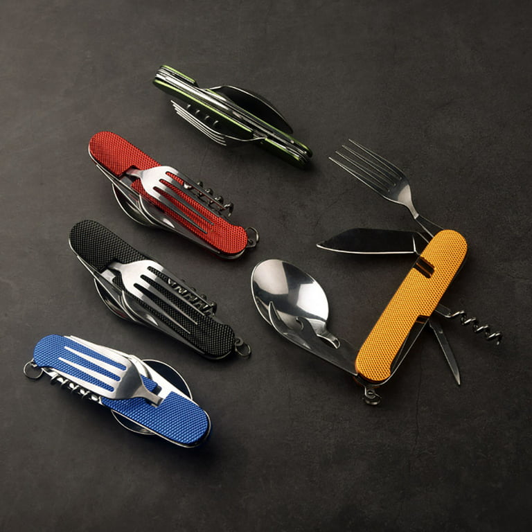 Entatial Camping Tableware, Portable Folding Folding Cutlery Set for Outdoor