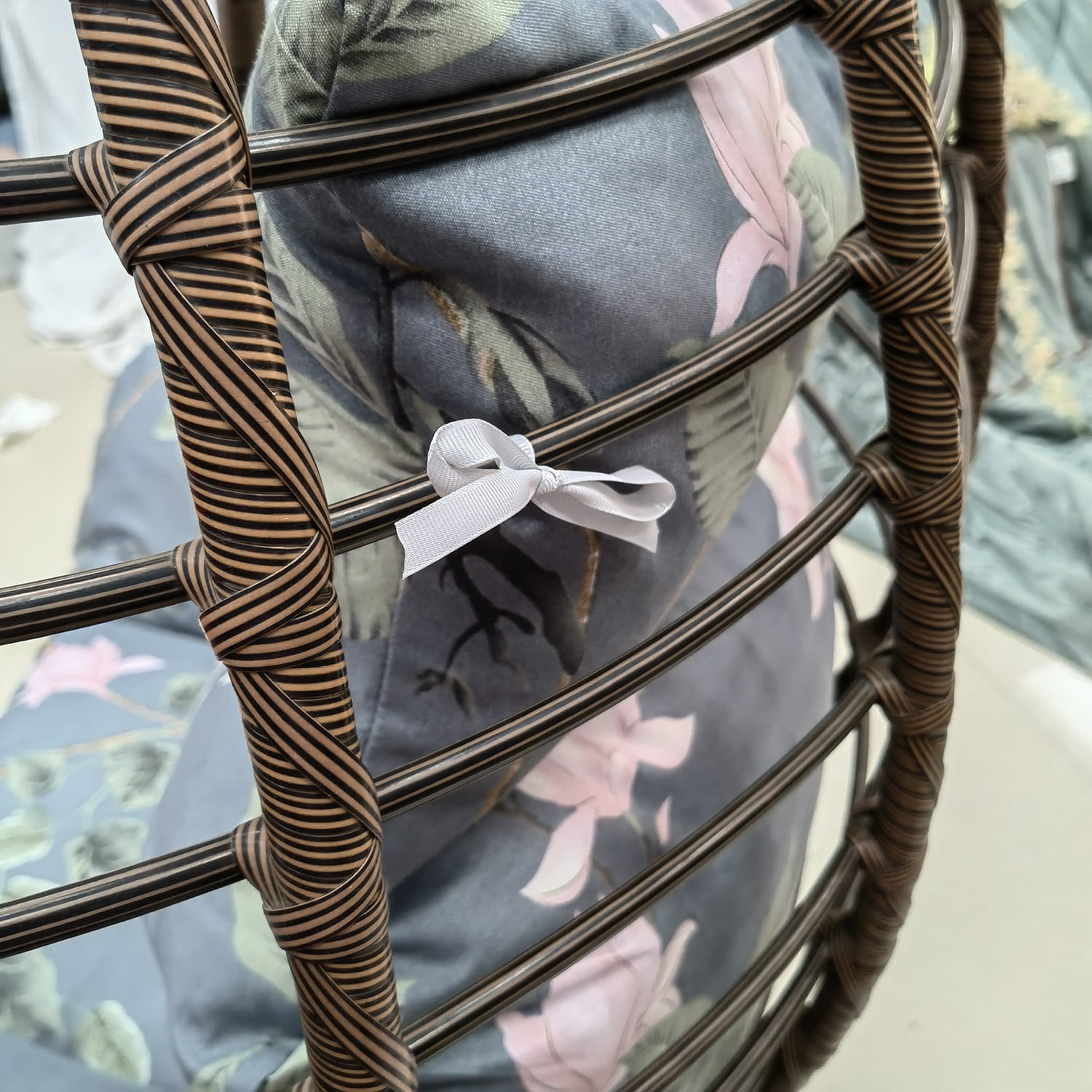 Eurhowing Hanging Egg Chair Cushion with Headrest & Armrest, 4" Thick Waterproof Non-Slip Swing Chair Pad, Outdoor Cushions for Patio Furniture (Floral)