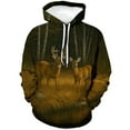 thumbnail image 2 of Rebaike Men's & Women's Deer Couple Hoodie 3D Forest Buck and Doe Pullover Sweatshirt, 2 of 8