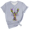 thumbnail image 2 of BOOMILK Mardi Gras Shirts for Women Carnival Crawfish Lobster Print V Neck T-shirt Plus Size Summer Top Graphic Tees, 2 of 8