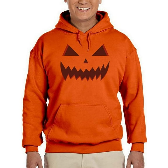 Smiley Pumpkin Men Hoodie, Male Large