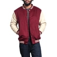 thumbnail image 5 of G-Style USA Men's Letterman Baseball Varsity Jacket VJ100A - BURGUNDY/KHAKI - 3X-Large, 5 of 6