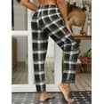 thumbnail image 5 of Avidlove Women Pajama Pants with Pockets Stretch Buffalo Plaid Pajama Bottoms Drawstring Casual Cozy Lounge Pants Black and White Strip Plaid Pj Pants Sleepwear, 5 of 7