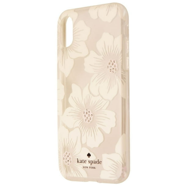 Kate Spade Flexible Hardshell Case for iPhone X 10 White Jewel Flower
